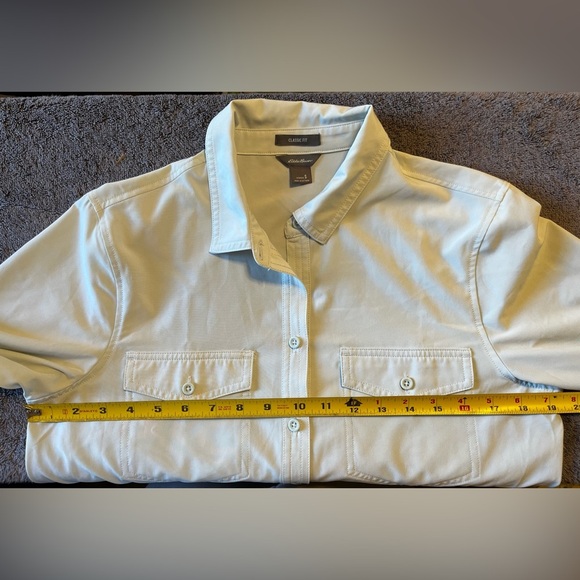 Eddie Bauer Departure Classic Fit Moisture Wicking Button Down Size S Gray Blue - Picture 5 of 5